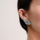 Polly Textured Heart Earrings In Silver