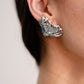 Polly Textured Heart Earrings In Silver