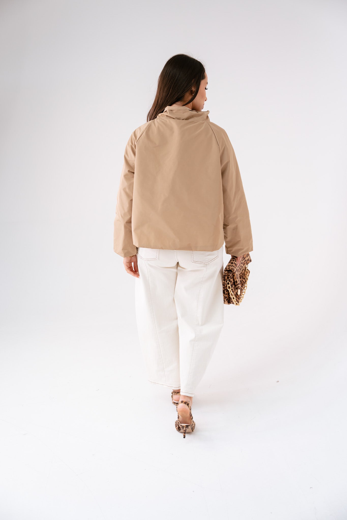 Polly Wrap Front Jacket In Camel
