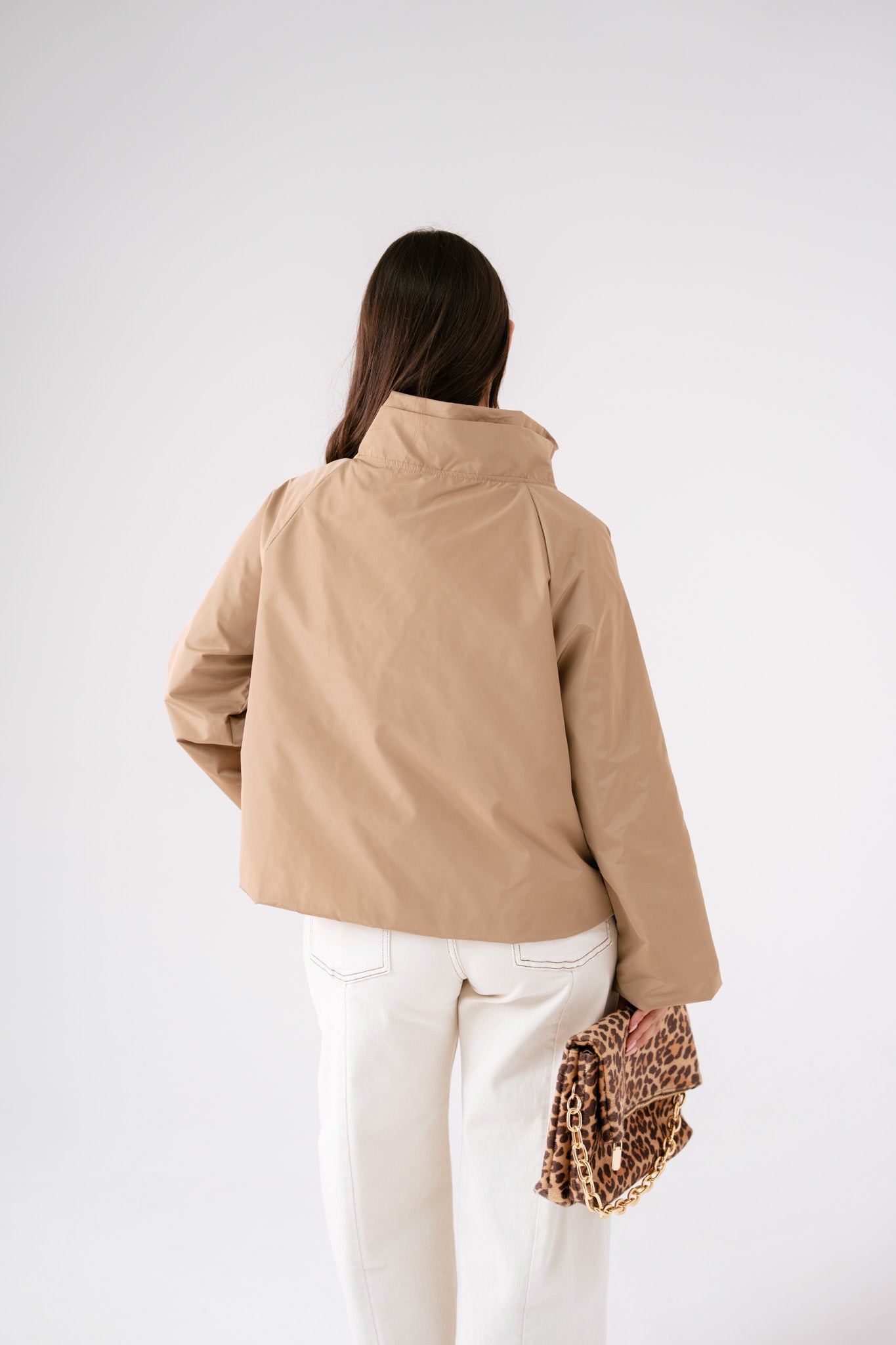 Polly Wrap Front Jacket In Camel