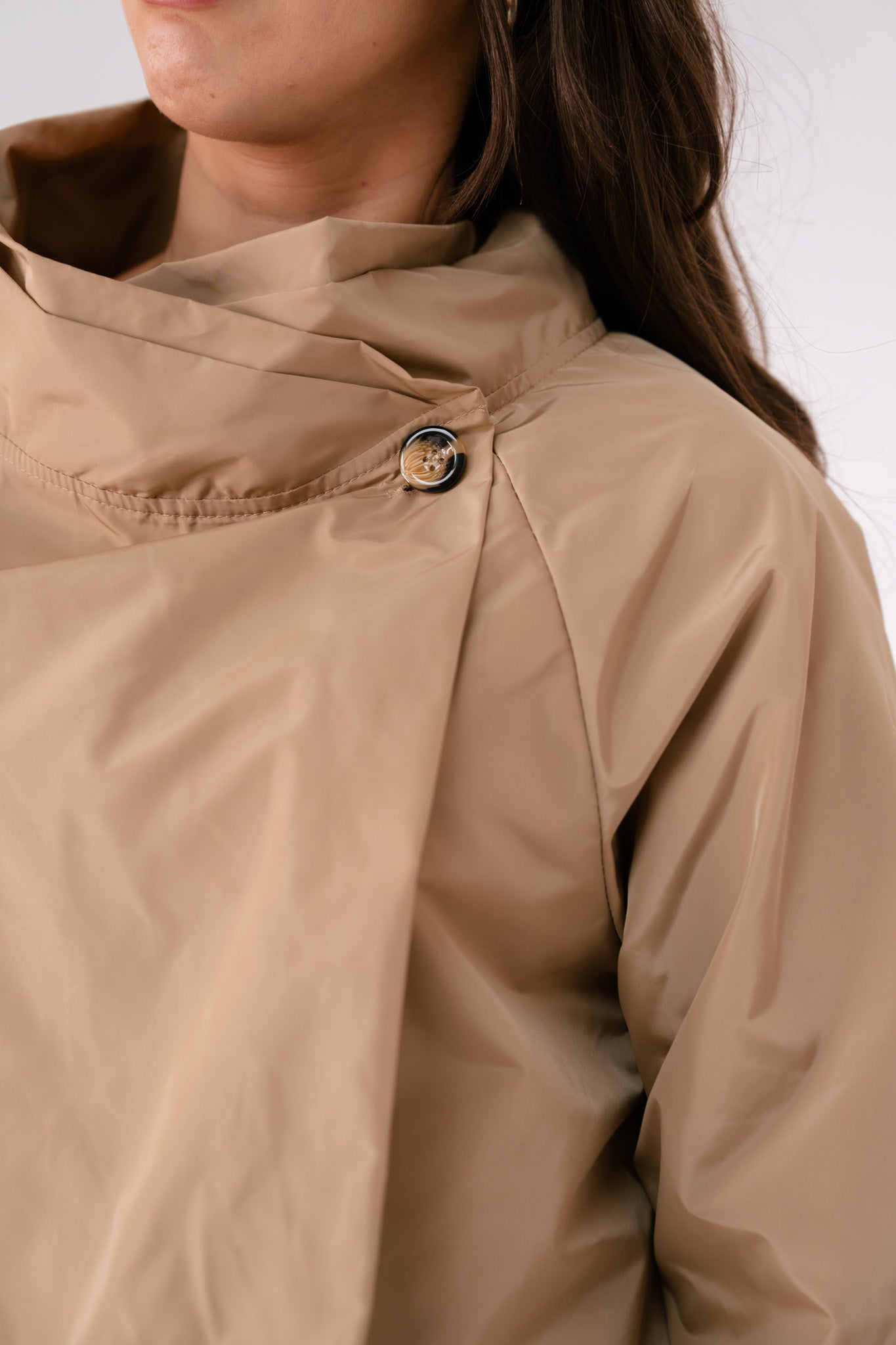 Polly Wrap Front Jacket In Camel