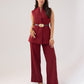 Polly Belted Waistcoat In Bordeaux