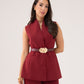 Polly Belted Waistcoat In Bordeaux