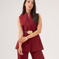 Polly Belted Waistcoat In Bordeaux