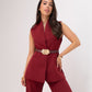 Polly Belted Waistcoat In Bordeaux