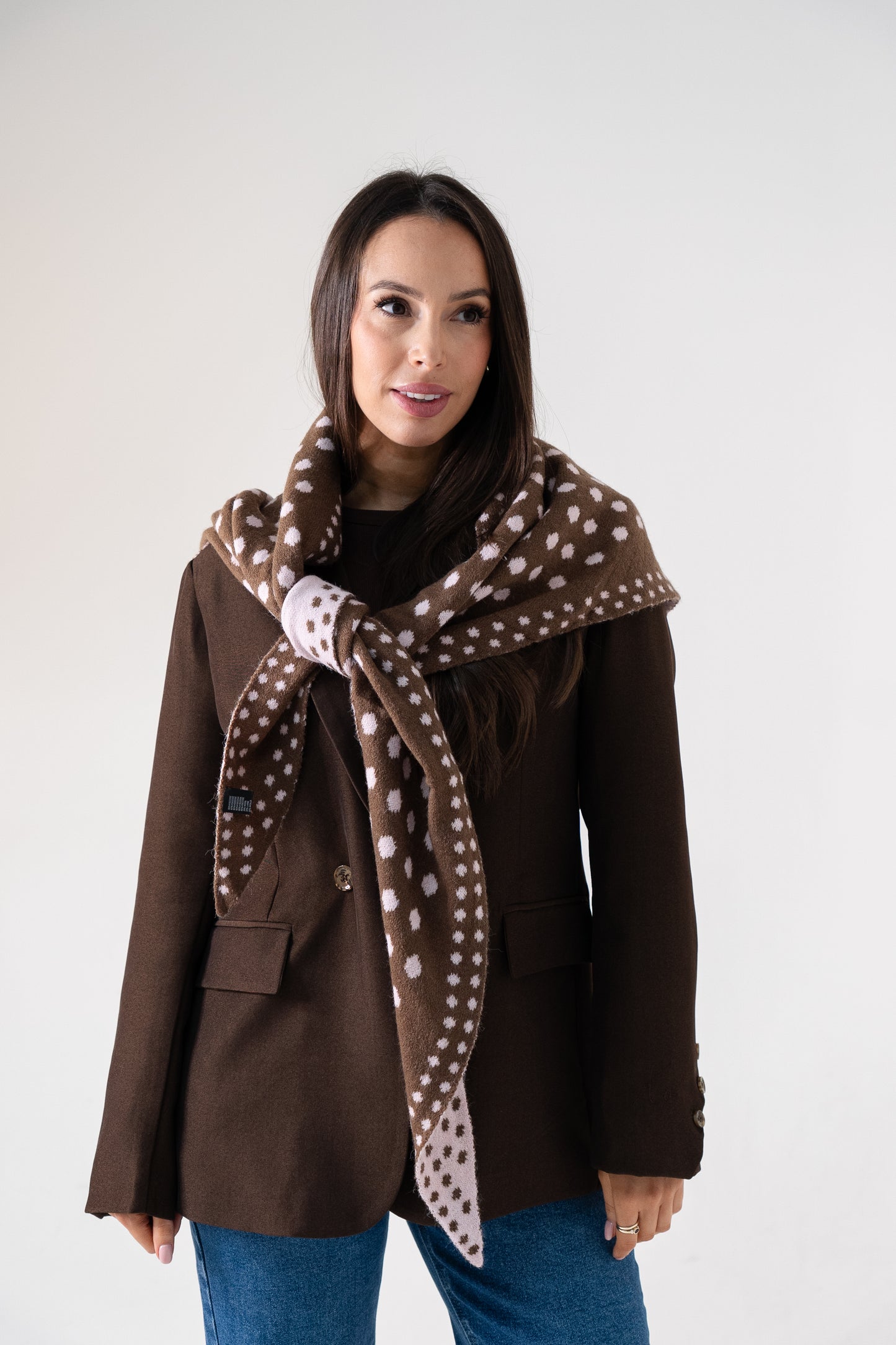 Polly Polka Dot Scarf In Pink