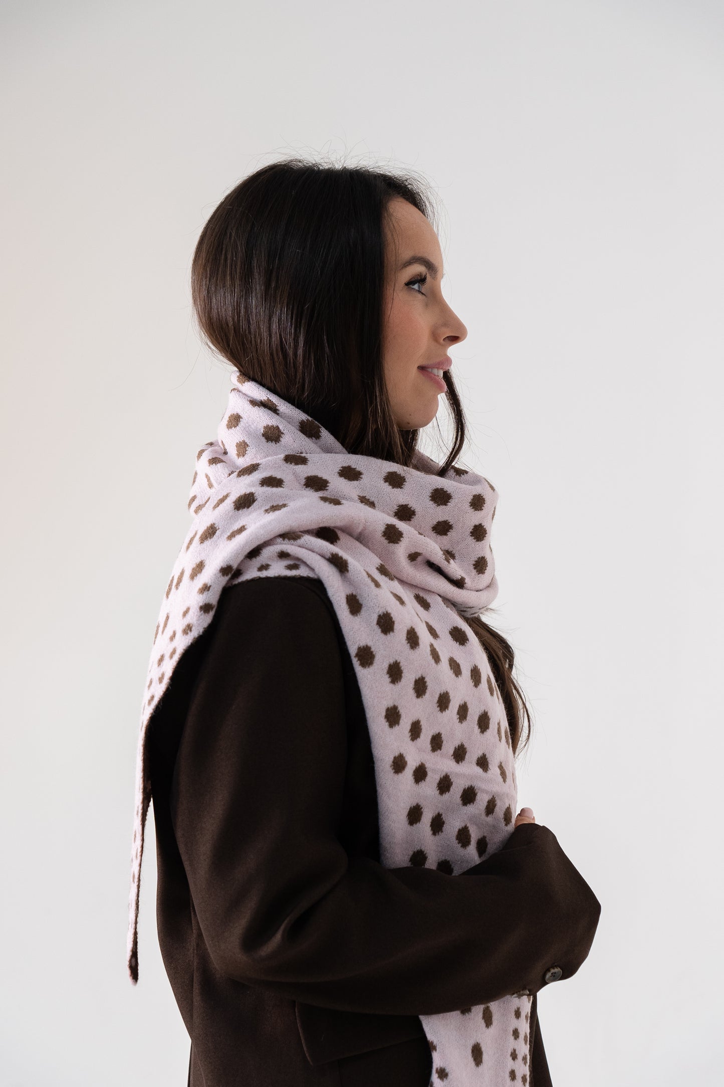 Polly Polka Dot Scarf In Pink