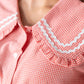 Ally Frill Collar Shirt In Red Gingham