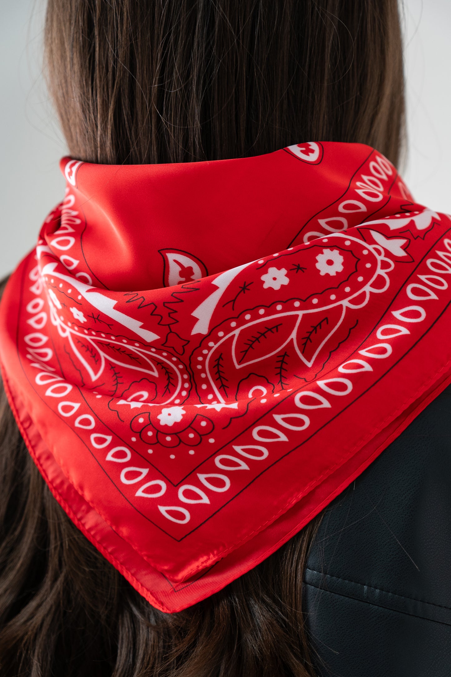 Orla White Print Neck Scarf In Red