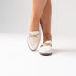 Sadie Buckle Faux Leather Loafer In Cream