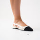 Sadie Contrast Toe Pumps In Neutral