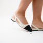 Sadie Contrast Toe Pumps In Neutral