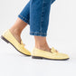 Sadie Buckle Faux Leather Loafer In Lemon