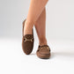 Sadie Faux Suede Loafer In Chocolate