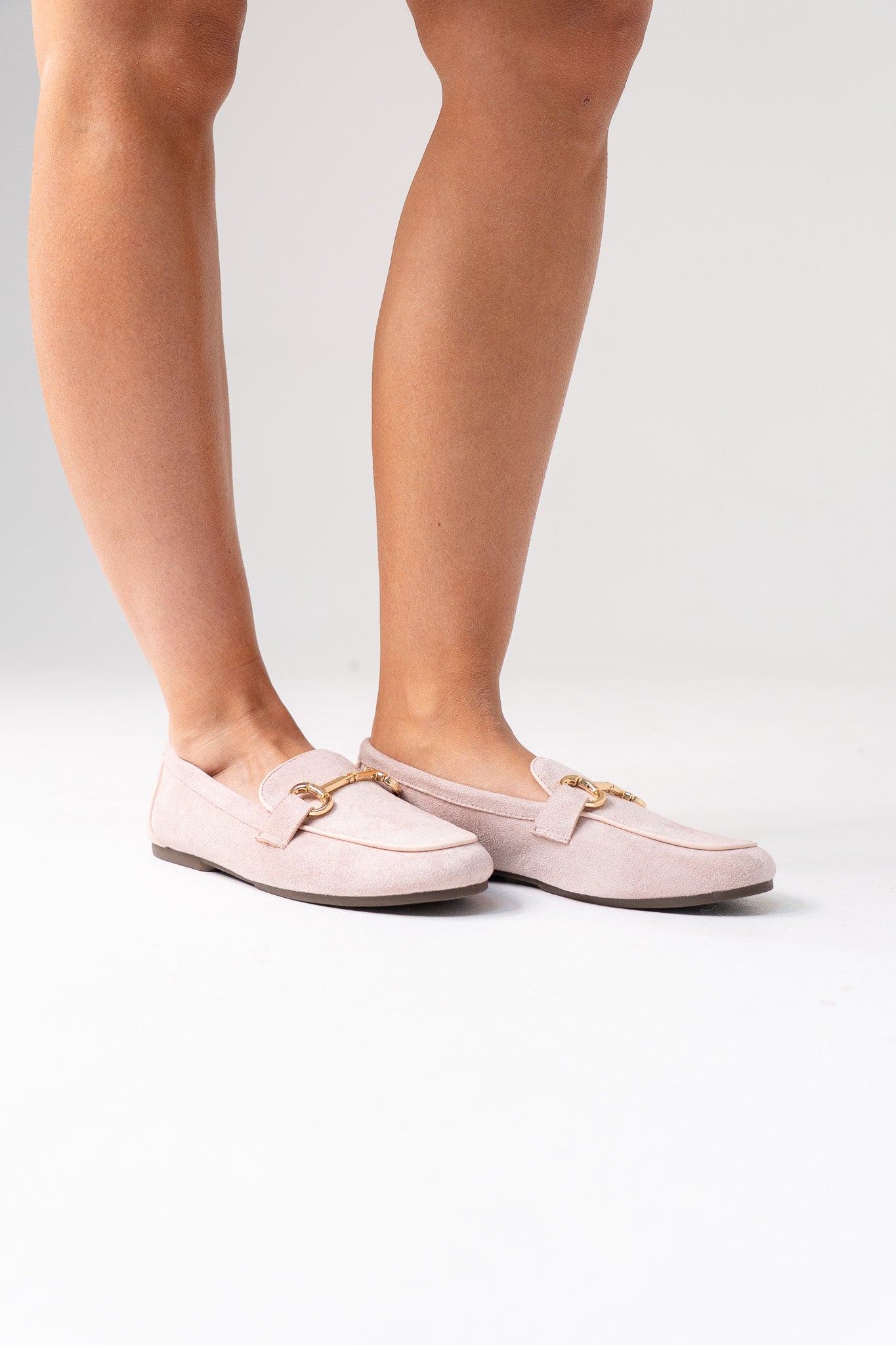 Sadie Faux Suede Loafer In Pink