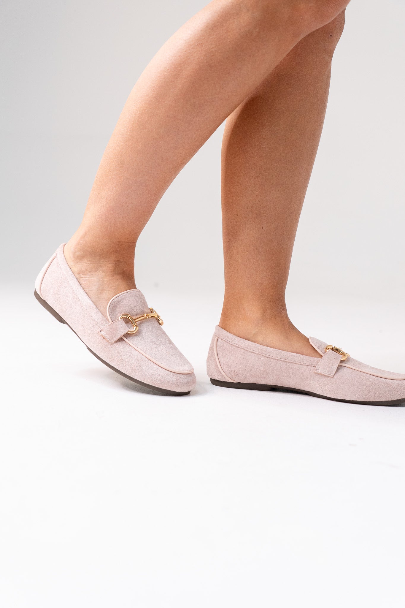 Sadie Faux Suede Loafer In Pink