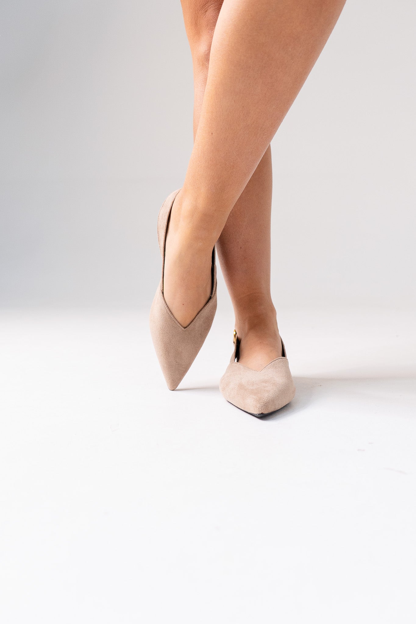 Sadie Faux Suede Slingback Pump In Beige