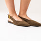Sadie Faux Suede Slingback Pump In Olive