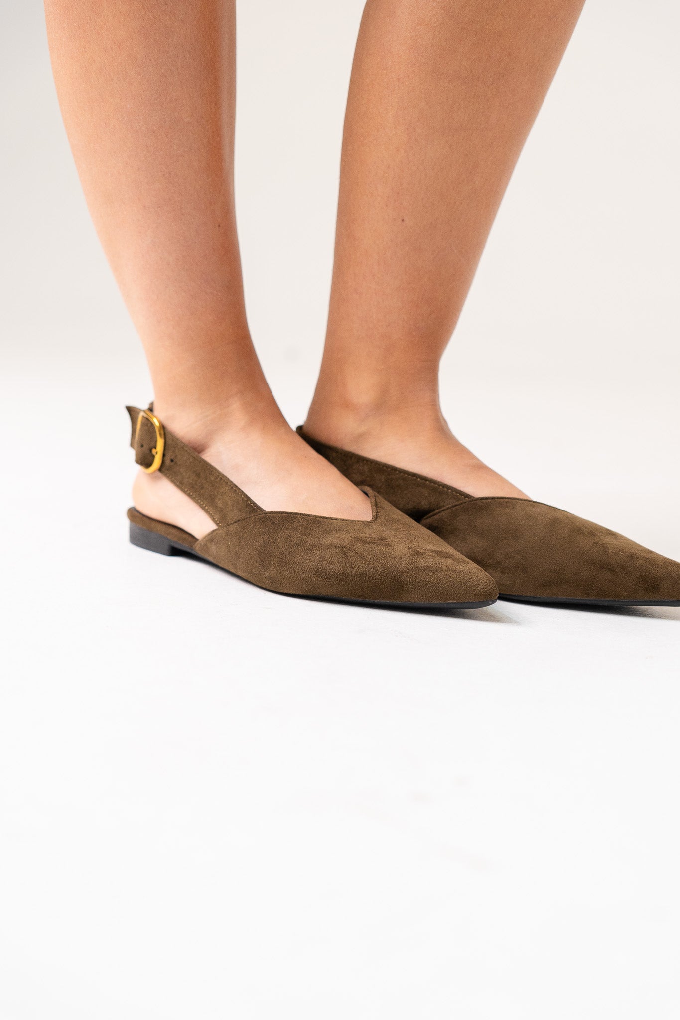 Sadie Faux Suede Slingback Pump In Olive