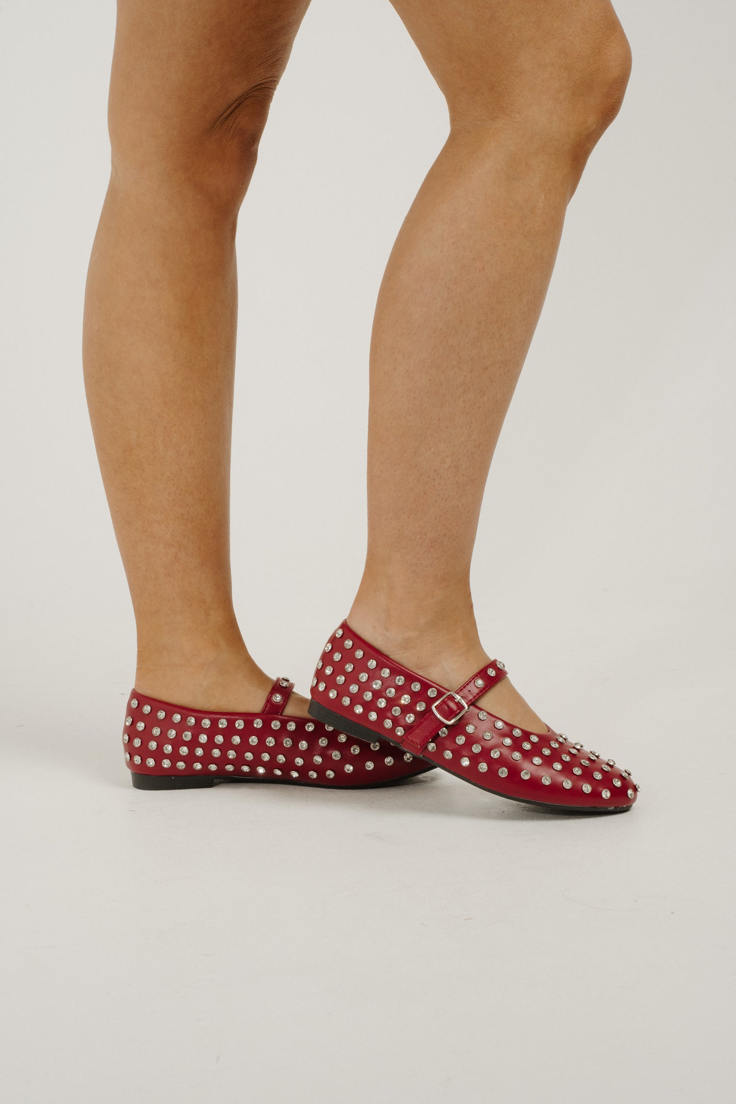 Sadie Embellished Flats In Red