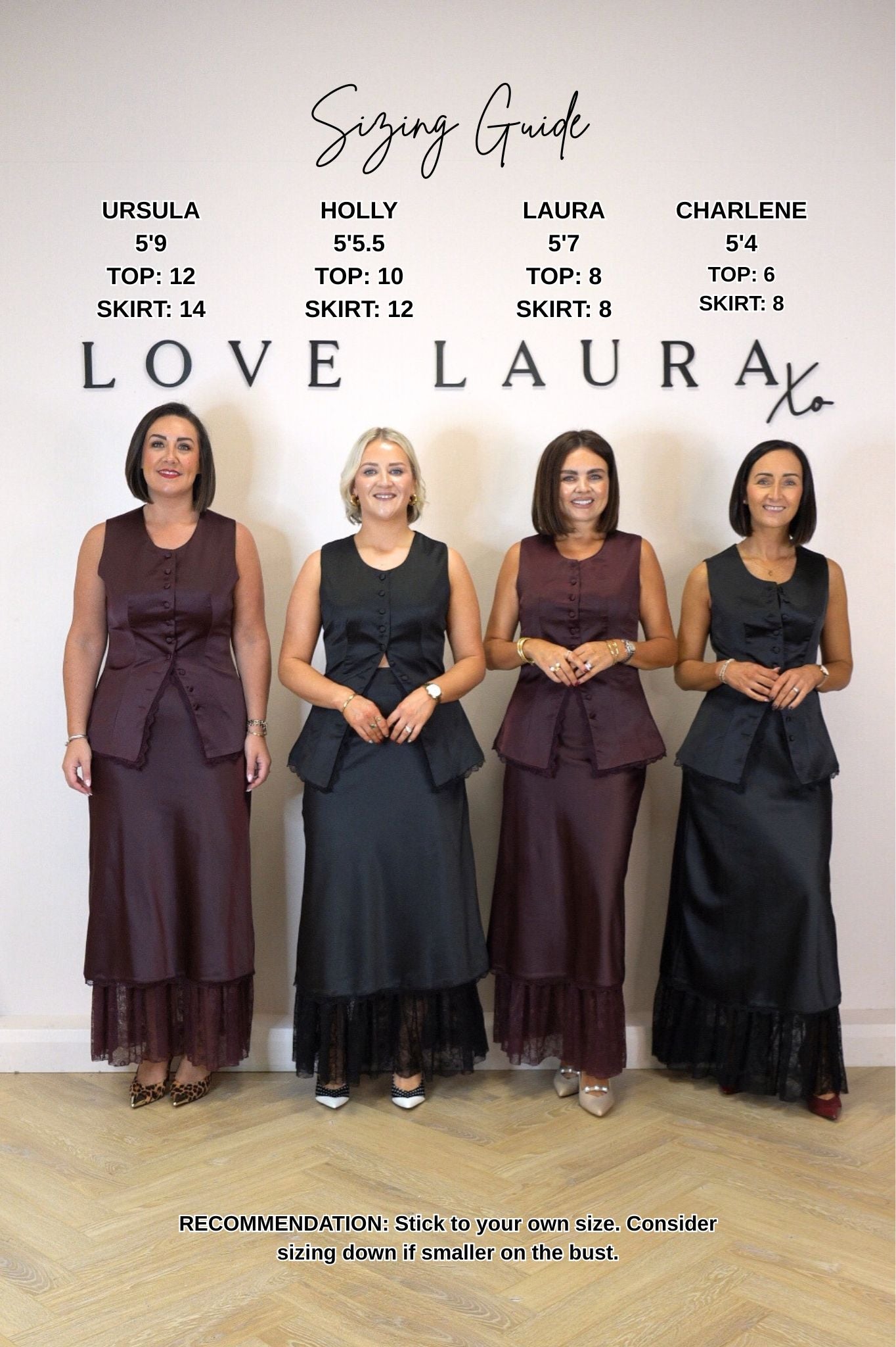 Love Laura Lace Trim Satin Skirt In Burgundy