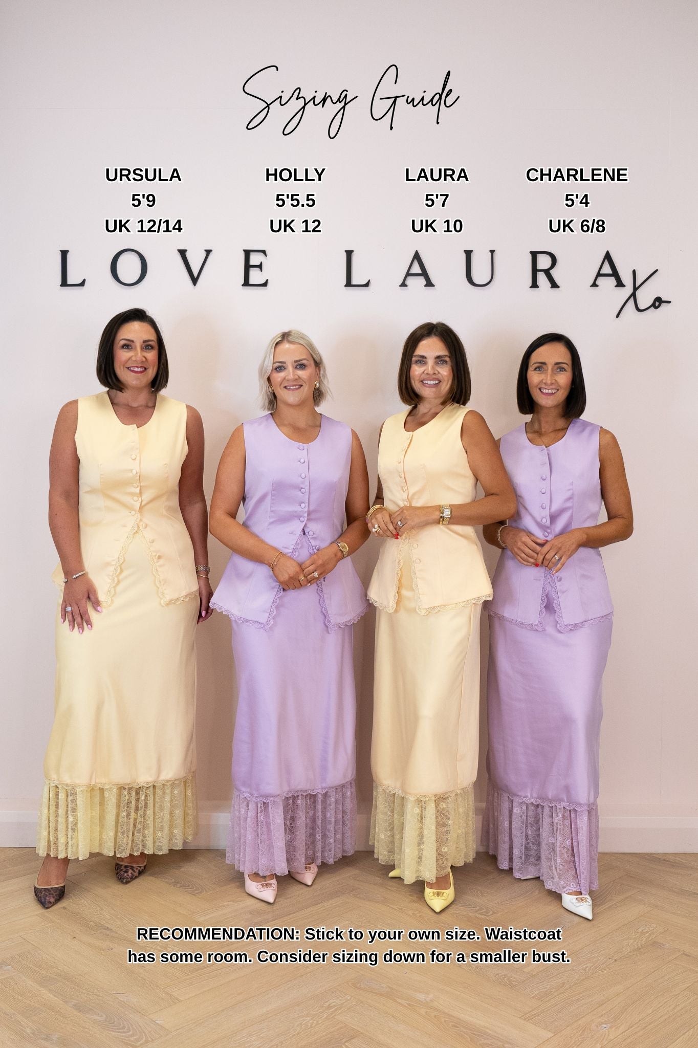 Love Laura Lace Trim Satin waist coat in lilac