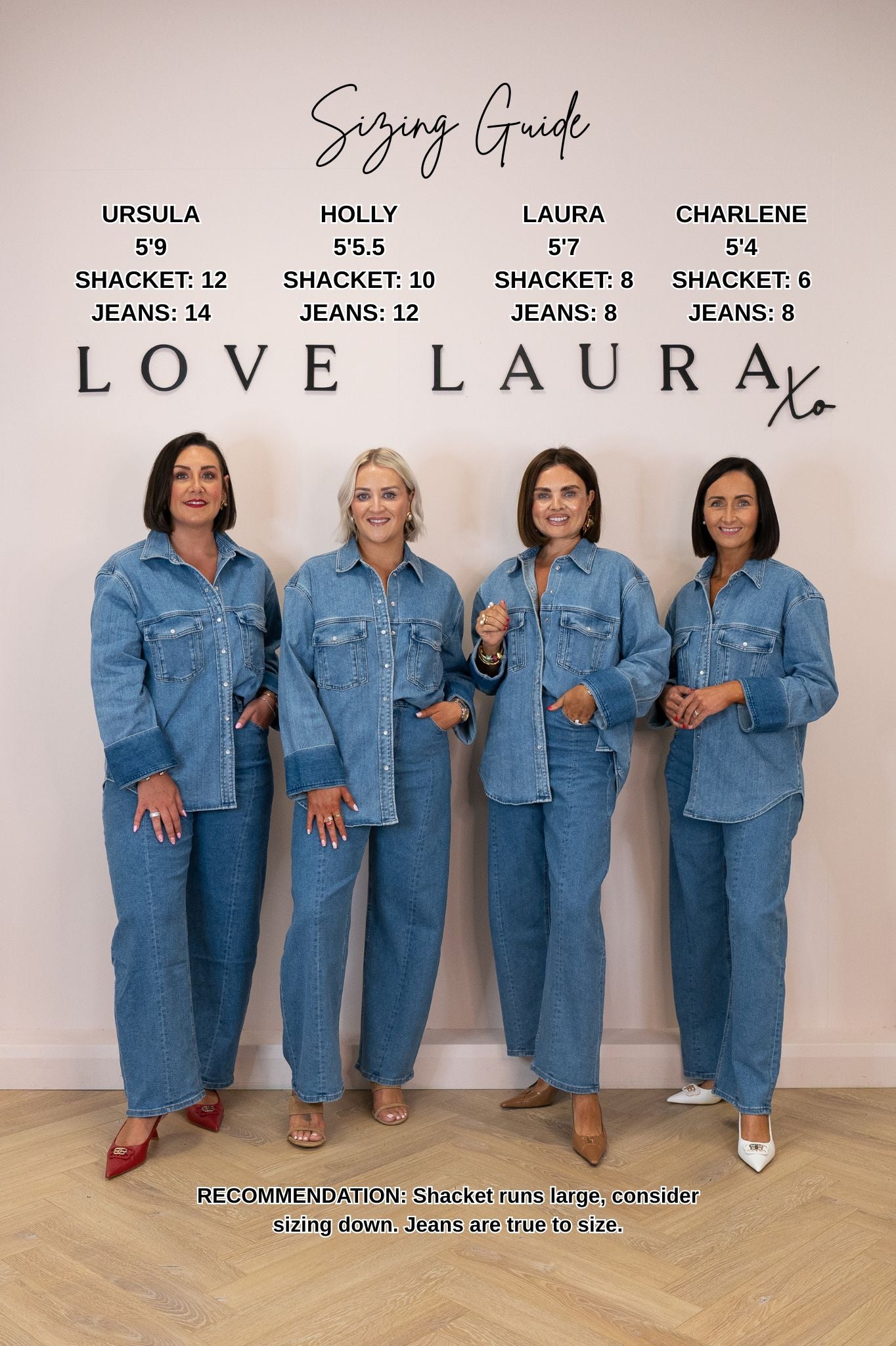 Love Laura Denim Shacket In Mid Wash