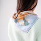 Orla Floral Print Neck Scarf In Sky Blue