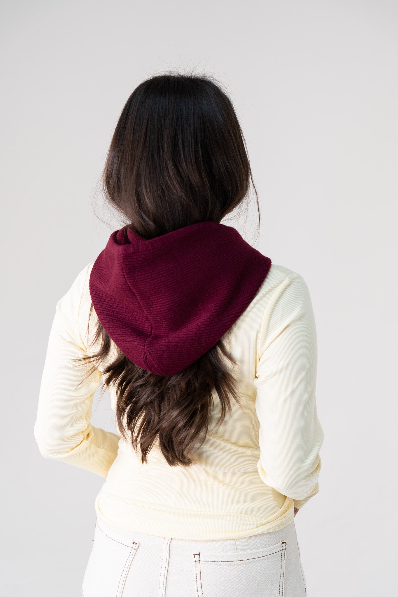 Polly Knit Hood In Burgundy