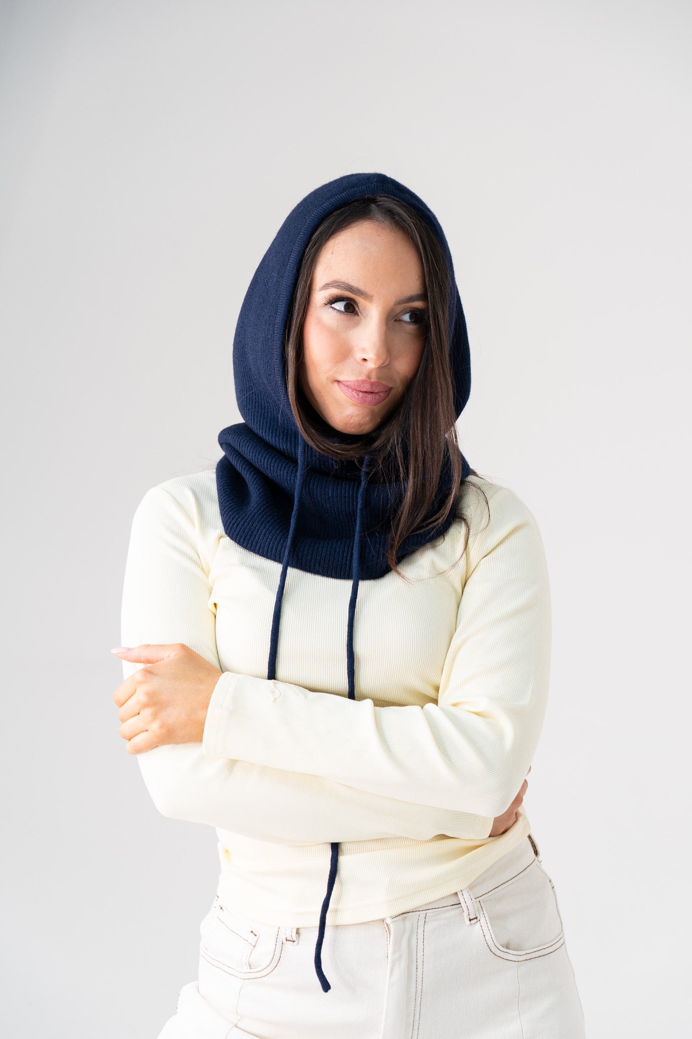 Polly Knit Hood In Navy