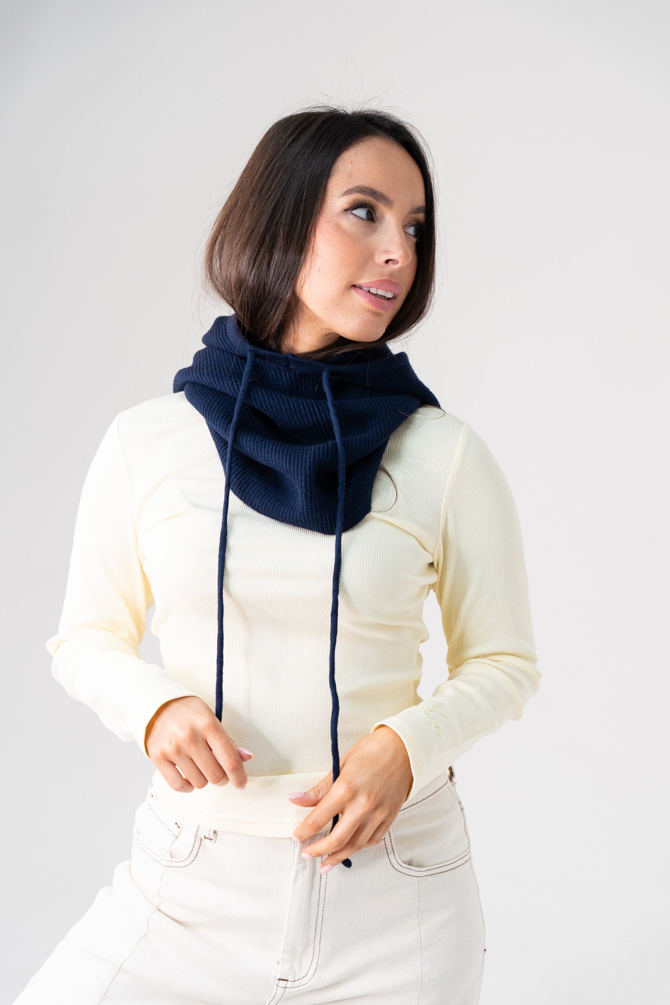Polly Knit Hood In Navy