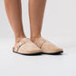 Polly Faux Suede Mules In Taupe