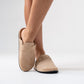 Polly Faux Suede Mules In Taupe