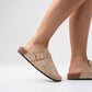 Polly Faux Suede Mules In Taupe