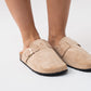 Polly Faux Suede Mules In Taupe