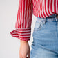 Love Laura Stripe Shirt In Red
