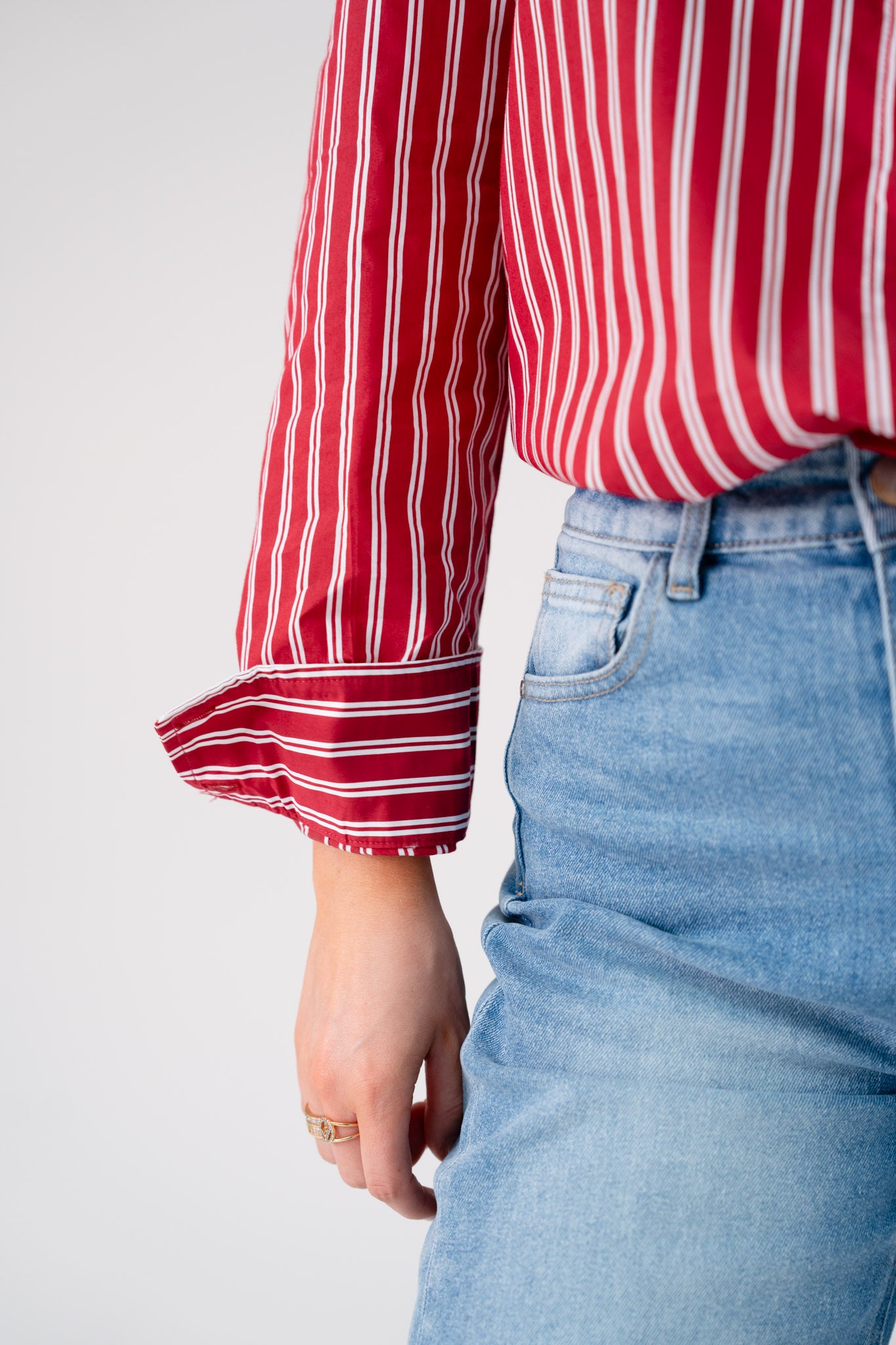 Love Laura Stripe Shirt In Red