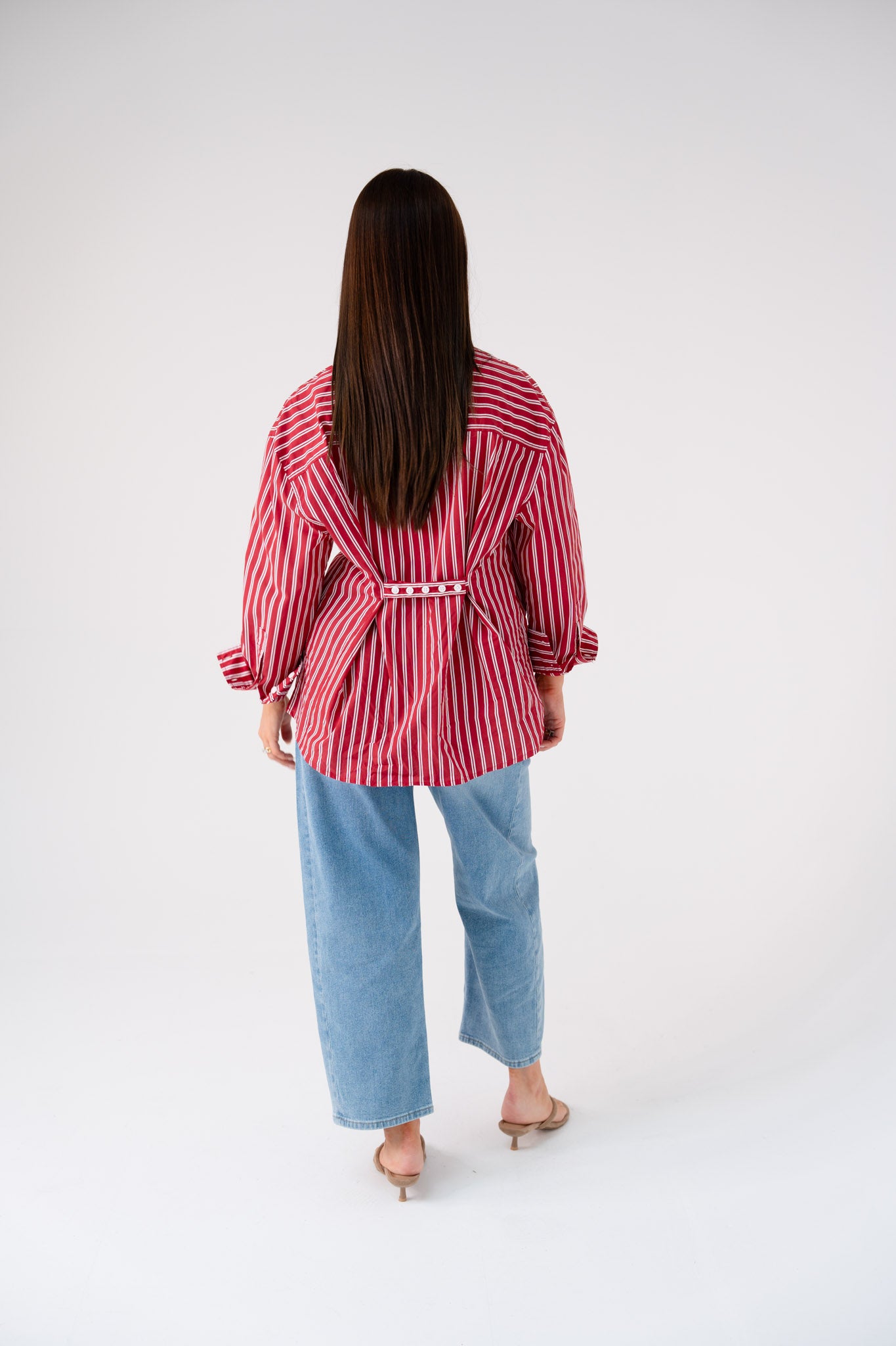 Love Laura Stripe Shirt In Red