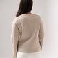 Taylor Asymmetric Button Cardigan In Sand