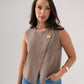 Taylor Asymmetric Sleeveless Knit In Taupe