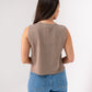 Taylor Asymmetric Sleeveless Knit In Taupe