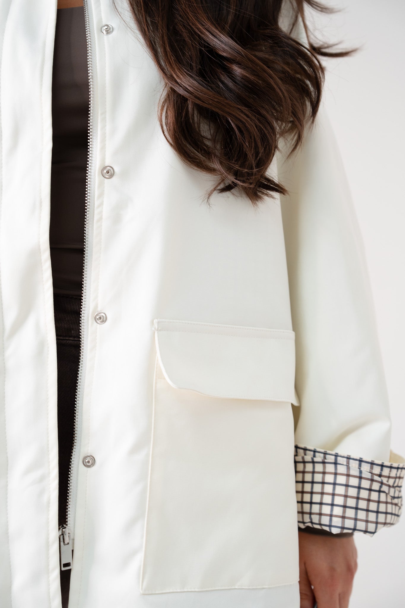 Taylor Contrast Collar Jacket In Cream