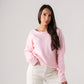Ella Neck Detail Jumper In Pink