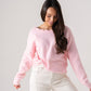 Ella Neck Detail Jumper In Pink