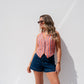 Elsa Stripe Waistcoat In Orange Mix