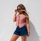 Elsa Stripe Waistcoat In Orange Mix