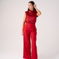 Love Laura High Waist Wide Leg Trousers In Red
