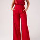Love Laura High Waist Wide Leg Trousers In Red