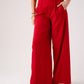 Love Laura High Waist Wide Leg Trousers In Red