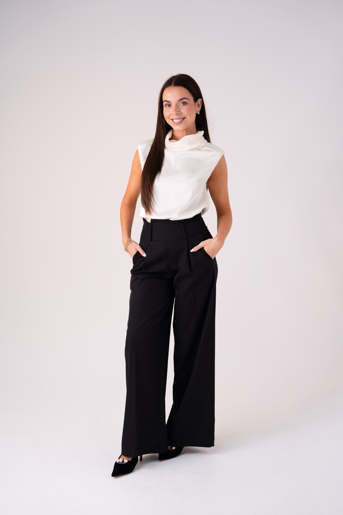 Love Laura Cowl Neck Top In Cream